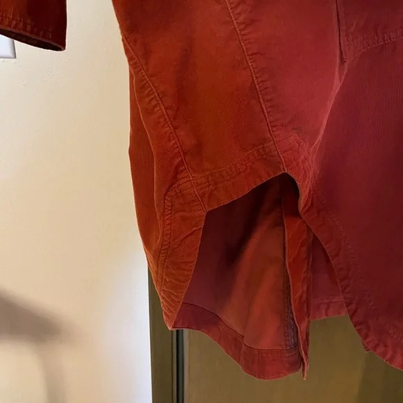 Anthropologie Pilcro Orange Corduroy Duster size Medium - Picture 6 of 9